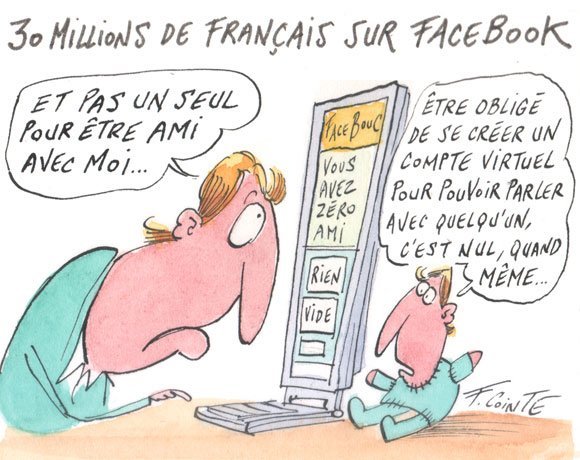 Dessin: Facebook franchit la barre des 30 millions d'utilisateurs français